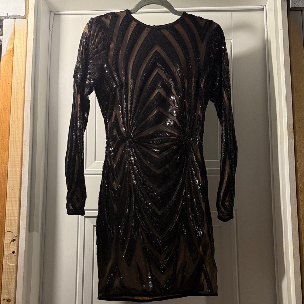 Elegant Black Sequin Dress